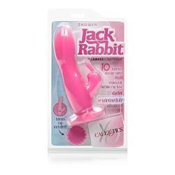 CalExotics Shower Jack Rabbit ? 10-Function Waterproof Silicone Vibrator - Adult Sex Toys for Couples - Clitoral G Spot Massager - Pink