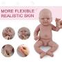 Vollence 14 inch Realistic Reborn Baby Doll,PVC Free,Solid Platinum Liquid Full Body Silicone Real Baby Dolls,Lifelike Soft Handmade Silicone Baby Doll with Clothes -Boy