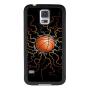 Samsung Galaxy S5 Case with Basketball Fire Pattern Whimsical Design Bumper Black Soft TPU and PC Protection Anti-Slippery &Fingerprint Case for Samsung Galaxy S5