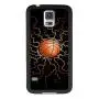 Samsung Galaxy S5 Case with Basketball Fire Pattern Whimsical Design Bumper Black Soft TPU and PC Protection Anti-Slippery &Fingerprint Case for Samsung Galaxy S5