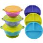 Toddler Plates and Bowls | Baby Bowls with Suction in 3 Different Sizes w/Air Tight Lid | Divided Silicone Plate - Unbreakable, Easy Clean & Perfect for Fussy Eaters | Baby Feeding Set