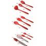 kitchen utensils-10-piece non-stick silicone kitchenware set kitchen tools baking utensils (red)