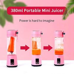 Portable Blender Electric Mixer Food Processor Usb Juicer Mini Blenders Small Food Smoothie Maker Bottle Mix Fruit Blade Jam,Purple 6 Blade