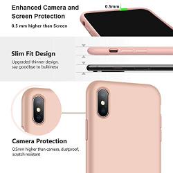 iPhone Xs Max Silicone Case, XSHNUO Liquid Silicone Gel Rubber Ultra Thin Case with Soft Microfiber Cloth Lining Cushion for Apple iPhone Xs Max (2018) 6.5 inch (Pink)