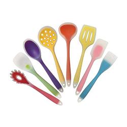 New Kitchenware Silicone Heat Resistant Kitchen Cooking Utensils Non Stick Baking Tool Cooking Tool Sets Spoons Ladle Turner,8pcs