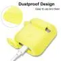 AirPods Case,SATLITOG Protective Silicone Cover Compatible with Apple AirPods 2 and 1(Not for Wireless Charging Case)(Light Yellow)