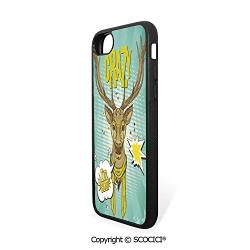 SCOCICI Non-Slip Drop Protection Smart Cell Phone Case Hipster Deer Glasses Scarf Im Cool Speech Bubble Pop Art Style Compatible with iPhone 7