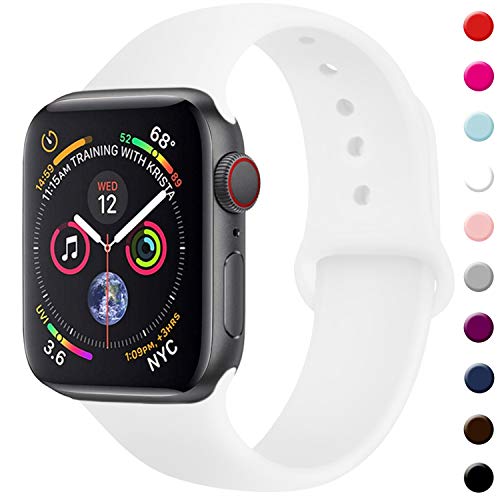 TIMTU Sport Band Compatible with Apple Watch Band 40mm 38mm 42mm 44mm, Soft Silicone Strap Replacement for Apple Watch Series 5 4 3 2 1 for Women/Men