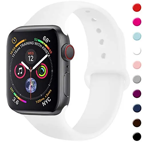 TIMTU Sport Band Compatible with Apple Watch Band 40mm 38mm 42mm 44mm, Soft Silicone Strap Replacement for Apple Watch Series 5 4 3 2 1 for Women/Men