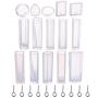 TecUnite 15 Pieces Resin Molds Silicone Pendant Mould for Jewellery DIY and 100 Pieces Eye Screw