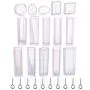 TecUnite 15 Pieces Resin Molds Silicone Pendant Mould for Jewellery DIY and 100 Pieces Eye Screw