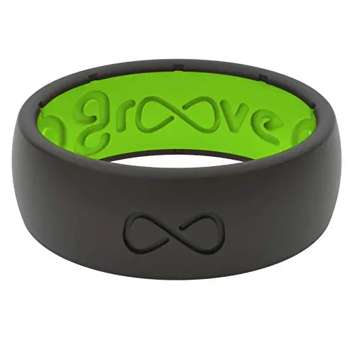 Groove Life - Silicone Ring for Men and Women Wedding or Engagement Rubber Band with Lifetime Coverage, Breathable Grooves, Comfort Fit, and Durability - Original Solid