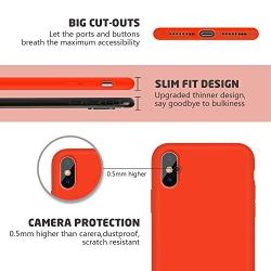 iPhone X Case, iPhone X Silicone Case, Xperg Slim Liquid Silicone Gel Rubber Shockproof Case Soft Microfiber Cloth Lining Cushion Compatible with Apple iPhone X (Red)