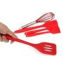 Silicone Kitchenware,Hindom 5Pcs Heat-Resistant Non-Stick Cooking & Baking Utensil Tool Sets with Hygienic Solid Coating (Red)