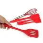Silicone Kitchenware,Hindom 5Pcs Heat-Resistant Non-Stick Cooking & Baking Utensil Tool Sets with Hygienic Solid Coating (Red)
