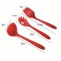HKJCC Silicone Kitchenware 10 Piece Non-Stick Cookware Set Kitchen Tools Baking Tools (Red 10 Piece Set),Red