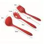 HKJCC Silicone Kitchenware 10 Piece Non-Stick Cookware Set Kitchen Tools Baking Tools (Red 10 Piece Set),Red