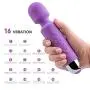 Upgraded Powerful Massager with 20 Magic Vibration Modes, Whisper Quiet, Waterproof, Handheld, Cordless for Neck Shoulder Back Body Massage, Sports Recovery & Muscle Aches - Purple Mini (Purple.)