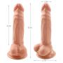 Super Soft TPE 8.5 Inches Mini Women Relax Massage Double-Headed Toy Natural Silicone Wand Handheld with Suction Cup (Color:Flesh) Realistic Model
