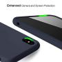 Miracase Liquid Silicone Case Compatible with iPhone Xs (2018)/ iPhone X(2017) 5.8 inch, Gel Rubber Full Body Protection Shockproof Cover Case Drop Protection Case (Navy Blue)