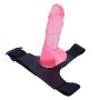 9.05inch Safe Soft Material Real Hollow Strap on Toy-Didle Unisex Massager Extension Good Tools Women Pink