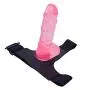 9.05inch Safe Soft Material Real Hollow Strap on Toy-Didle Unisex Massager Extension Good Tools Women Pink