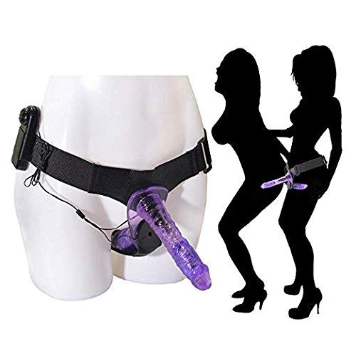 Adjustable Straps Perfect Size Adult Men Hollow Strap On Silicone Empty fits Most Men and Women - Purple 343242