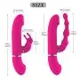 YTDHO Women Pleasure 2 in 1 Double Head 10 Frequency Vibrating Female Back Massage Toys,Waterproof Silicone Silky Electric Toys