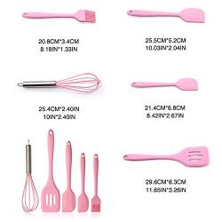 firlar 5pcs Silicone Baking Utensils Set, Silicone Egg Beater Shovel Spoon Spatula Oil Brush Kitchenware Hand Whisk Mixer Cookware Set