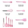 firlar 5pcs Silicone Baking Utensils Set, Silicone Egg Beater Shovel Spoon Spatula Oil Brush Kitchenware Hand Whisk Mixer Cookware Set