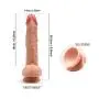 Realistic Massager 8.3 inch with Strong Suction Cup for Hands-Free, ACVIOO Double Layer Silicone Bendable Massager for Women