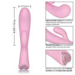 Jopen Amour Silicone Dual G Wand Personal Vibrator, Soft Pink, 8 Inch