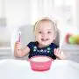 2 Pack Baby Bowls, Silicone Stay up Food Bowl for Kids and Toddlers with Improved Super Suction Base … (Pink & Purple)