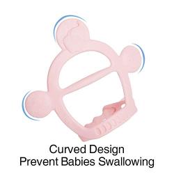 babyease Silicone Bracelet Teether Toy, Prevent from Dropping Off, BPA Free, Without Parts (Pink)