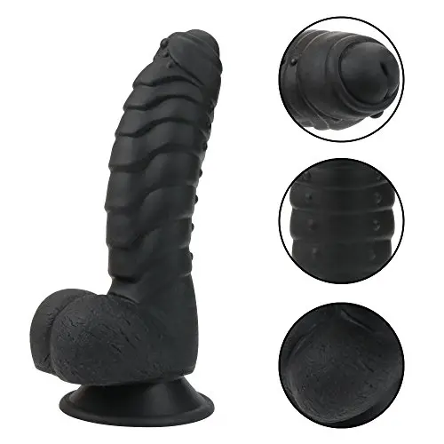 Realistic Anal Dildo with Strong Suction Cup for Beginners, Odorless Silicone Penis Masturbation Tools Adult Sex Toy for Women Vaginal G-spot and Anal Play，6.9 inch