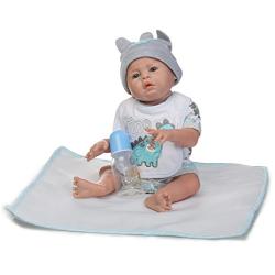 Reborn Baby Boy Dolls Silicone Full Body Eyes Open Lifelike Baby Dolls for Girls 20 Inch Newborn Anatomically Correct Washable Toy Doll