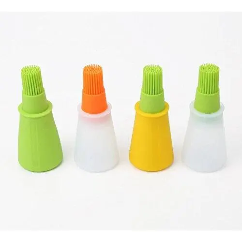 ROPONAN 1 set of 4 pieces Silicone oil bottle brush environmental protection high temperature oil brush silicone kitchenware barbecue painting kitchen utensils and appliances