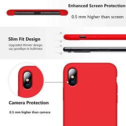 iPhone XR Silicone Case, XSHNUO Liquid Silicone Gel Rubber Ultra Thin Case with Soft Microfiber Cloth Lining Cushion for Apple iPhone XR (2018) 6.1 inch (Red)