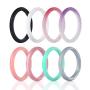 Egnaro Silicone Wedding Ring for Women, Womens Stackable Thin Rubber Ring Wedding Bands