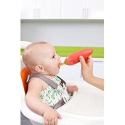 Boon Squirt Silicone Baby Food Dispensing Spoon, Orange