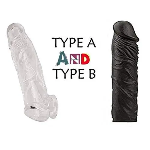 （2）Privacy Packaging Silicone Penis Condom Extender Extended Male Chastity Toy Long Cock Sleeve Reusable condom-B55