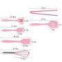 Ksone Home 6pcs Pink kitchenware Food Grade Silicone Kitchen Cooking Tools Durable Cooking Utensils Eco-Friendly Kitchen Baking Tools