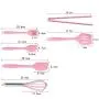 Ksone Home 6pcs Pink kitchenware Food Grade Silicone Kitchen Cooking Tools Durable Cooking Utensils Eco-Friendly Kitchen Baking Tools