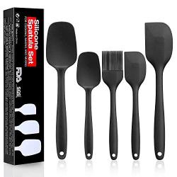 Silicone Spatula Set 5 Piece Silicone Kitchen Utensils Heat Resistant Silicone Kitchenware Non-Stick Spatula Spoon Brush Baking Utensil Tools Kitchen Gadgets Sets for Cooking Baking and Mixing