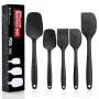 Silicone Spatula Set 5 Piece Silicone Kitchen Utensils Heat Resistant Silicone Kitchenware Non-Stick Spatula Spoon Brush Baking Utensil Tools Kitchen Gadgets Sets for Cooking Baking and Mixing