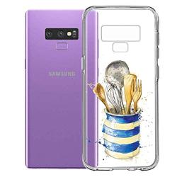 Samsung Galaxy Note 9 Case, Soft TPU Slim-Fit Flexible Ultra-Thin Clear Case, Full-Body Rugged Bumper Print Kitchenware Case for Samsung Galaxy Note 9, Transparent