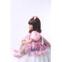 24 Inch 60cm Reborn Toddler Dolls Soft Silicone Vinyl Handmade Similar Realistic Fashion Newborn Doll Child Toy for Birthday Xmas Gift Crafted Pink Clothes