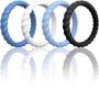 ThunderFit Womens Thin Swivel Rings, 10 Rings / 8 Rings / 4 Rings / 1 Ring - Stackable Silicone Wedding Rings - 2.5mm Wide - 2mm Thick