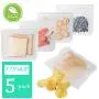 Reusable Sandwich Bags Clear Leakproof Reusable Storage Bags for Food 5 Pack Ziplock PEVA Food Grade Bags Freezer Safe For Snack Lunch Home Organization Travel Thick Reusable Bag 7.75 X 8.5
