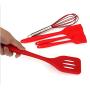 Silicone Kitchenware 5 Piece Set Baking Tools Silicone Egg Beater/Scraper,Red